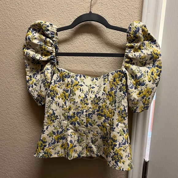 Lovers + Friends Revolve Jacquard Floral Top - Picture 3 of 5